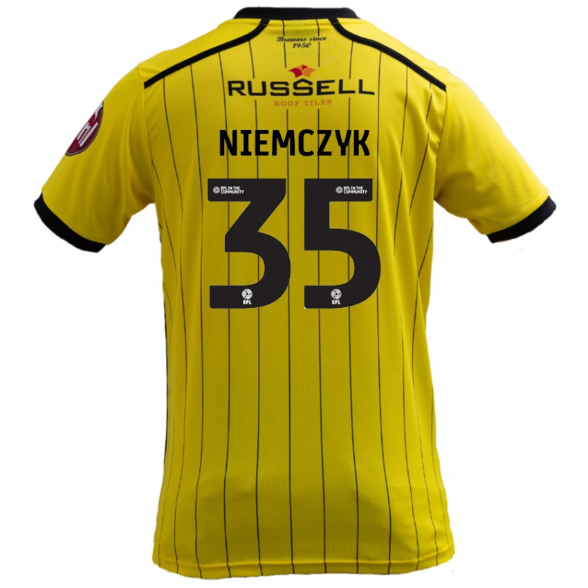 Dzieci Jakub Niemczyk #35 Żółty Domowa Koszulka 2024/25 Koszulki Klubowe