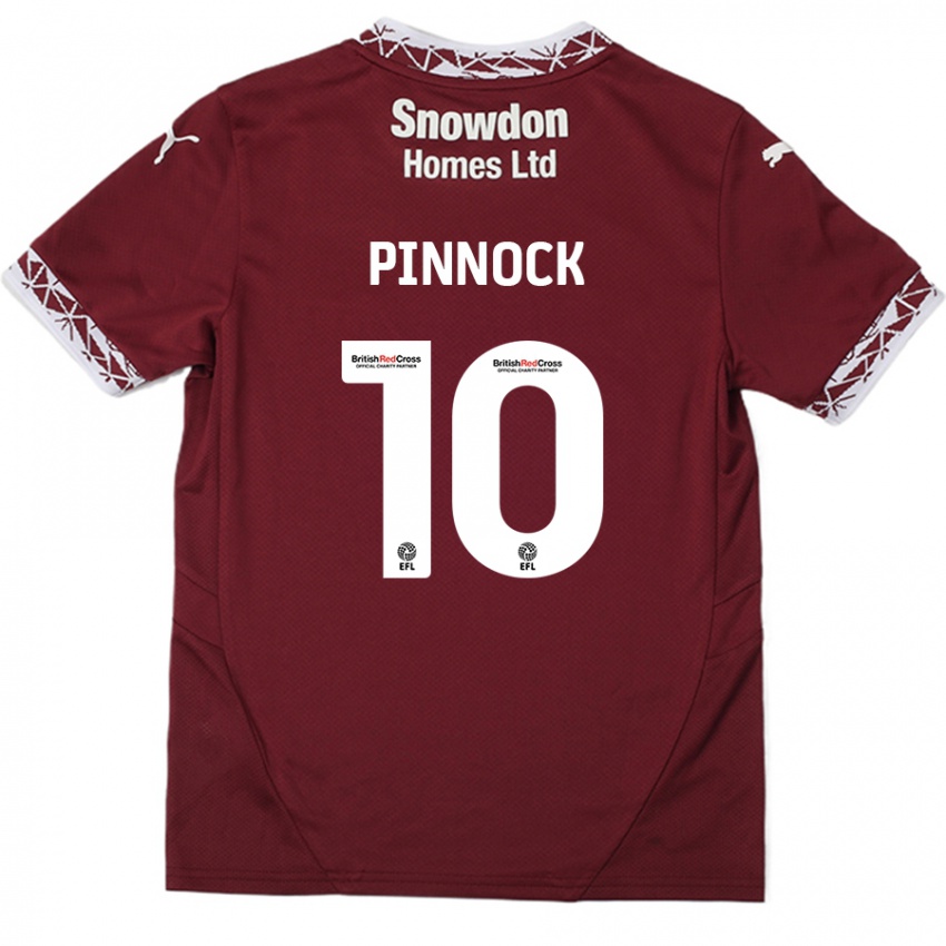 Dzieci Mitch Pinnock #10 Burgundowy Domowa Koszulka 2024/25 Koszulki Klubowe