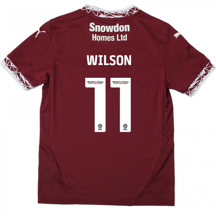 Dzieci James Wilson #11 Burgundowy Domowa Koszulka 2024/25 Koszulki Klubowe