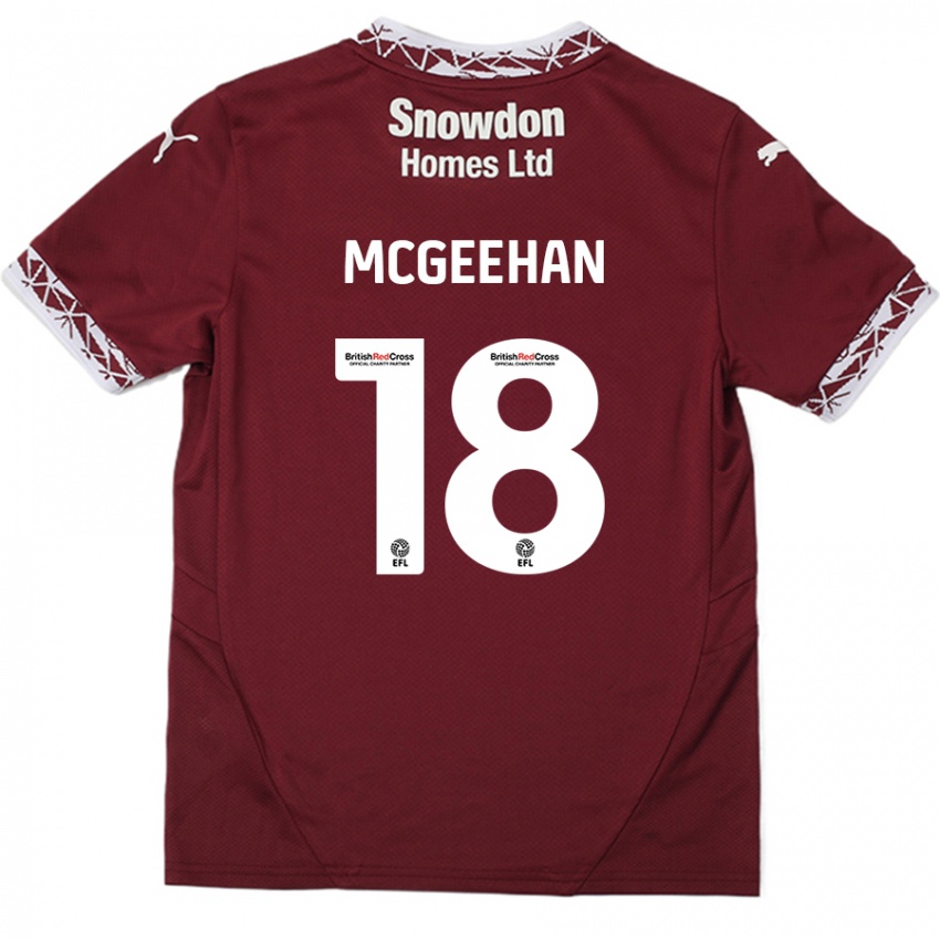 Dzieci Cameron Mcgeehan #18 Burgundowy Domowa Koszulka 2024/25 Koszulki Klubowe