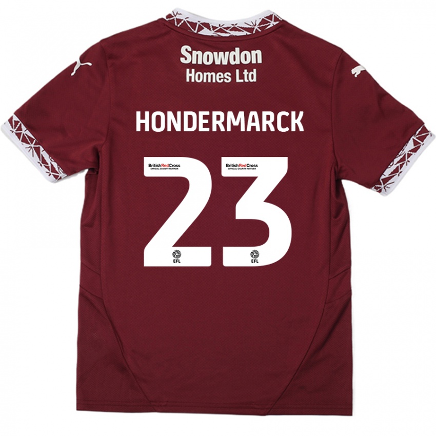 Dzieci William Hondermarck #23 Burgundowy Domowa Koszulka 2024/25 Koszulki Klubowe