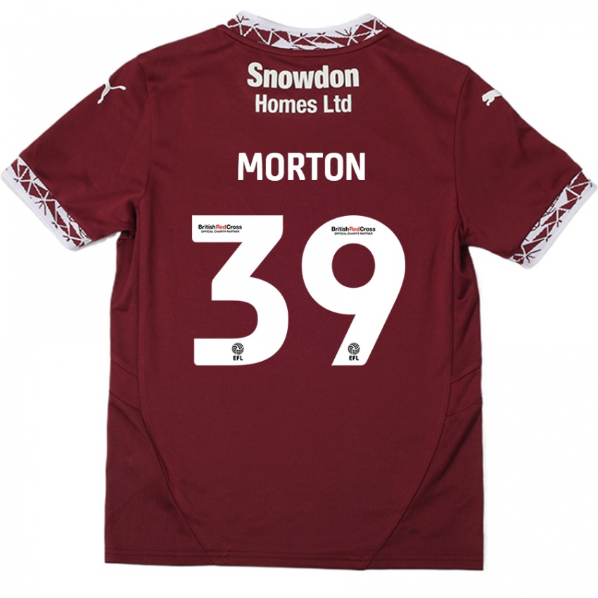 Dzieci Callum Morton #39 Burgundowy Domowa Koszulka 2024/25 Koszulki Klubowe