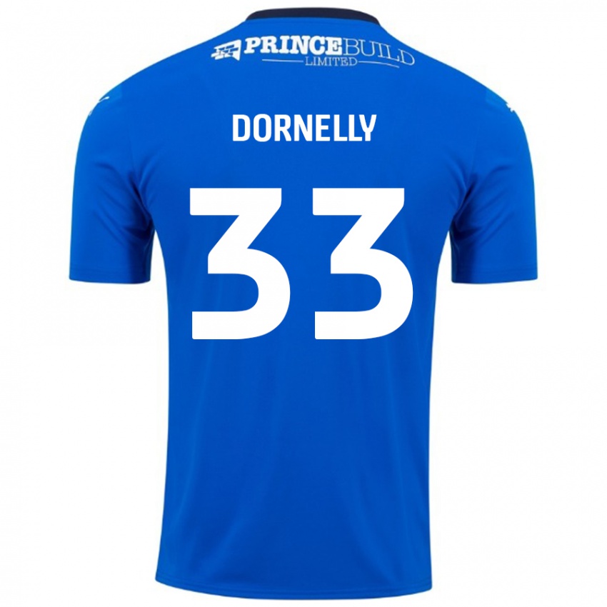 Dzieci James Dornelly #33 Niebieski Biały Domowa Koszulka 2024/25 Koszulki Klubowe