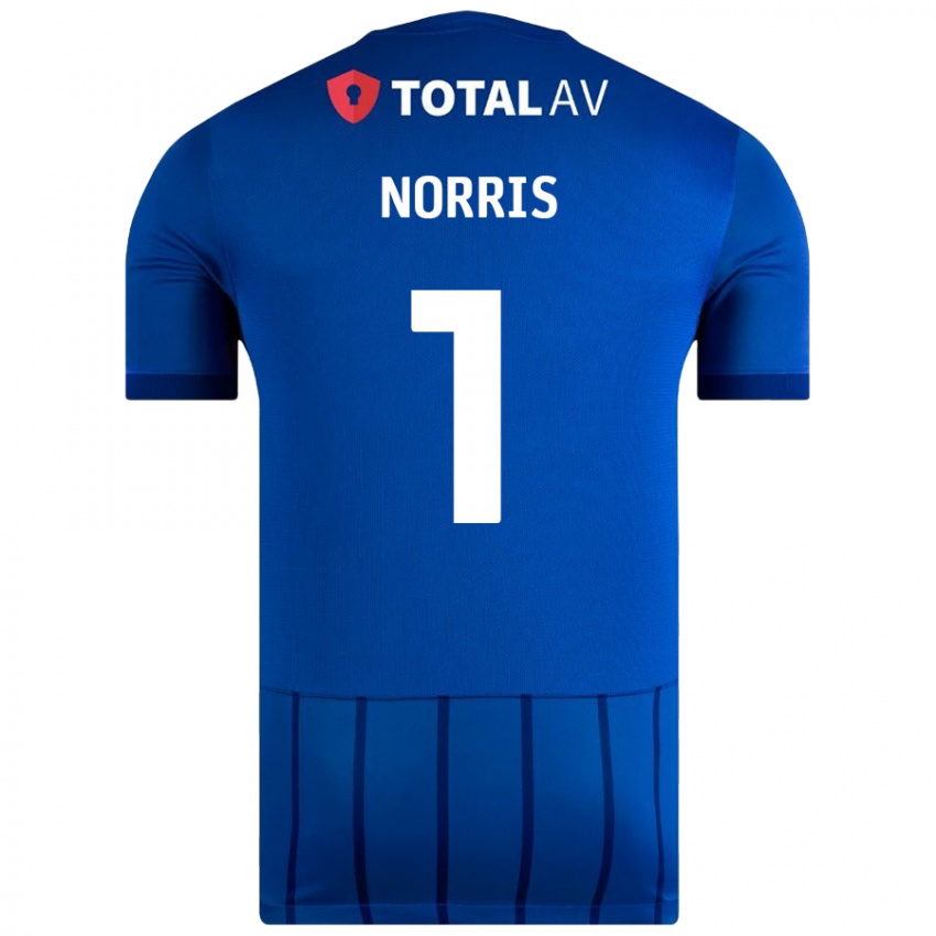 Dzieci Will Norris #1 Niebieski Domowa Koszulka 2024/25 Koszulki Klubowe