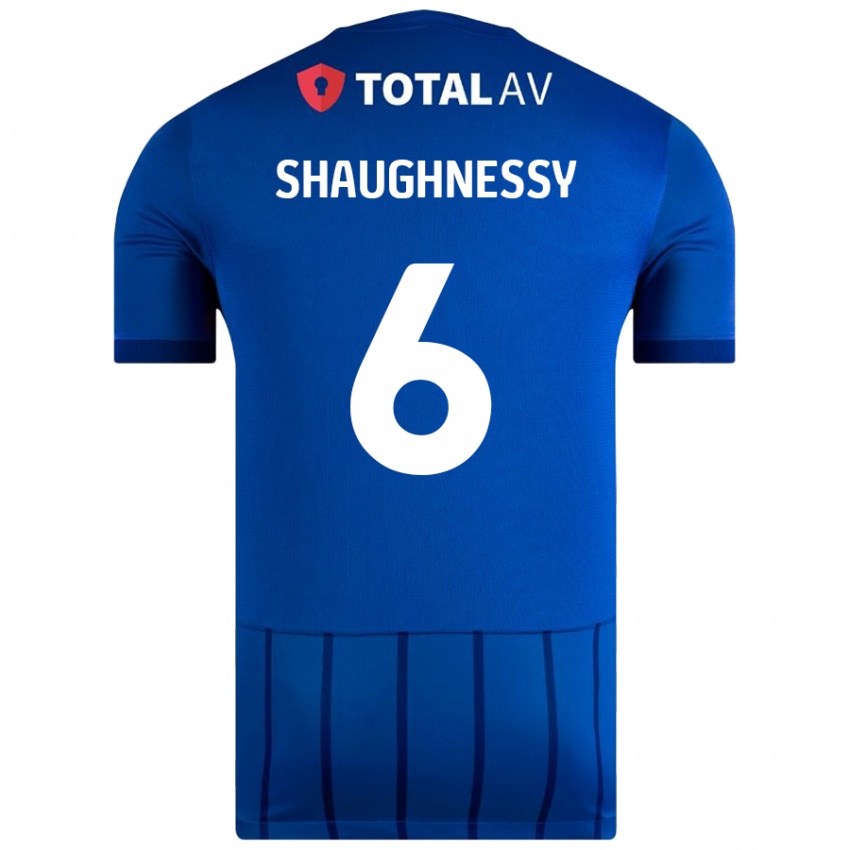 Dzieci Conor Shaughnessy #6 Niebieski Domowa Koszulka 2024/25 Koszulki Klubowe