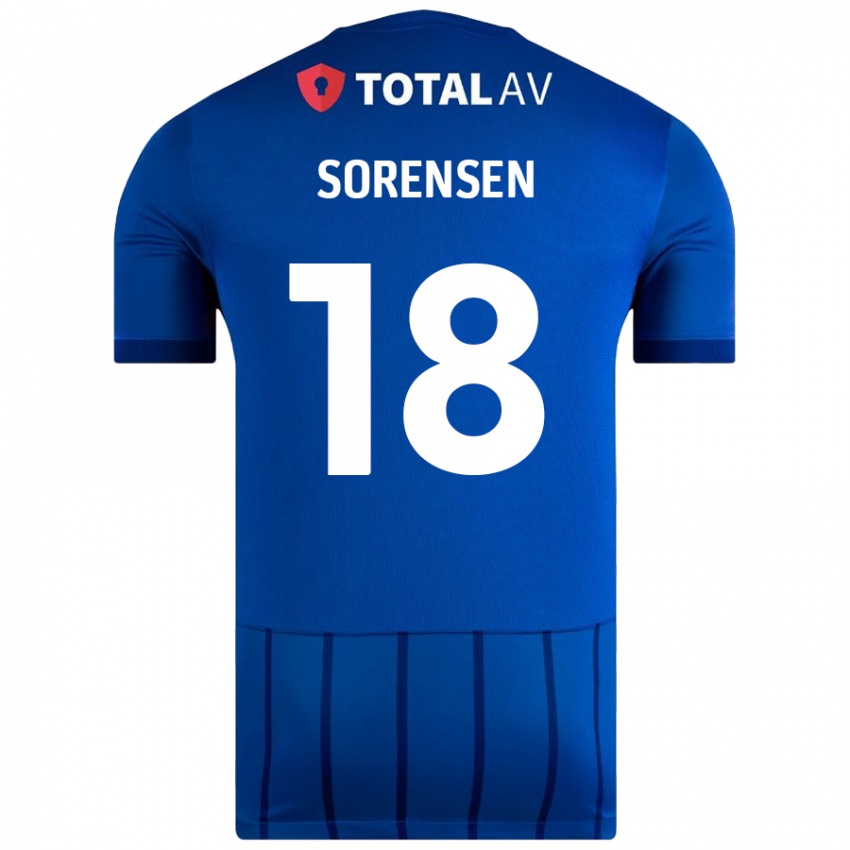 Dzieci Elias Sørensen #18 Niebieski Domowa Koszulka 2024/25 Koszulki Klubowe