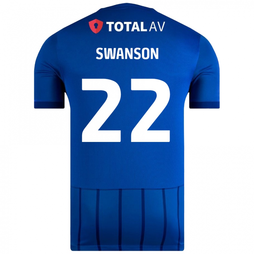 Dzieci Zak Swanson #22 Niebieski Domowa Koszulka 2024/25 Koszulki Klubowe