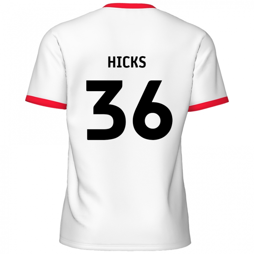 Dzieci David Hicks #36 Biały Czerwony Domowa Koszulka 2024/25 Koszulki Klubowe