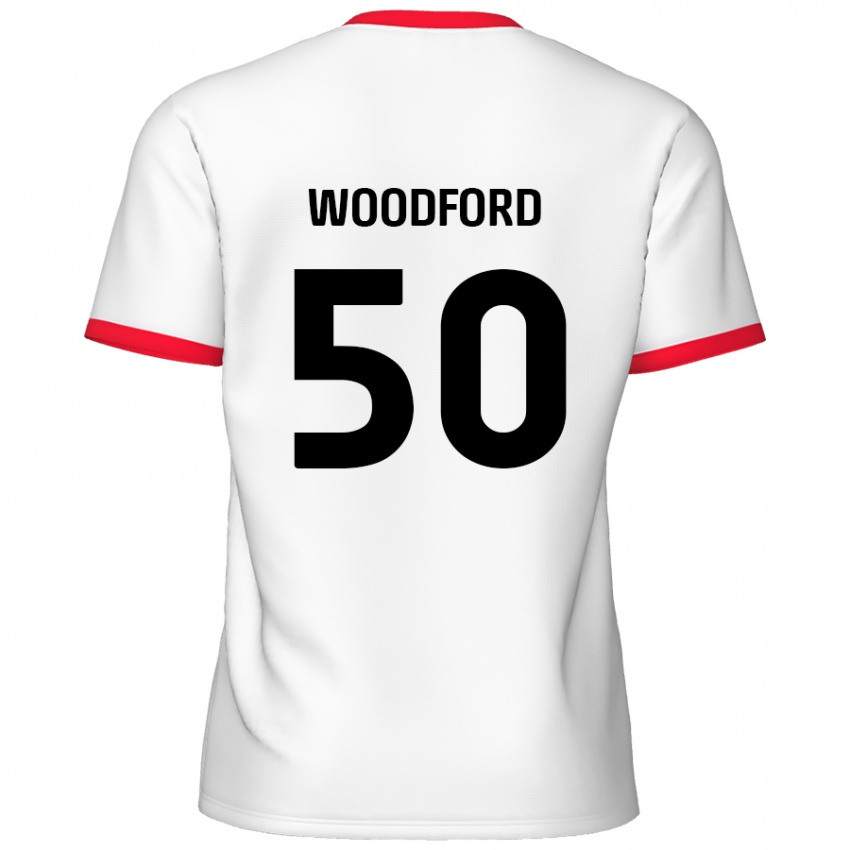 Dzieci Max Woodford #50 Biały Czerwony Domowa Koszulka 2024/25 Koszulki Klubowe