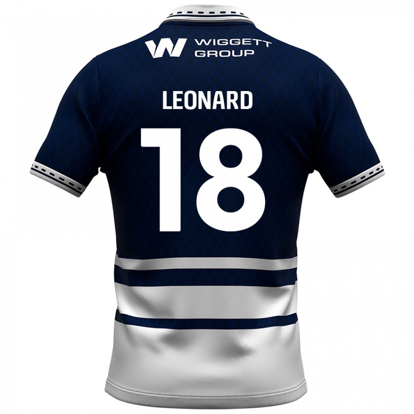 Dzieci Ryan Leonard #18 Granatowy Biały Domowa Koszulka 2024/25 Koszulki Klubowe