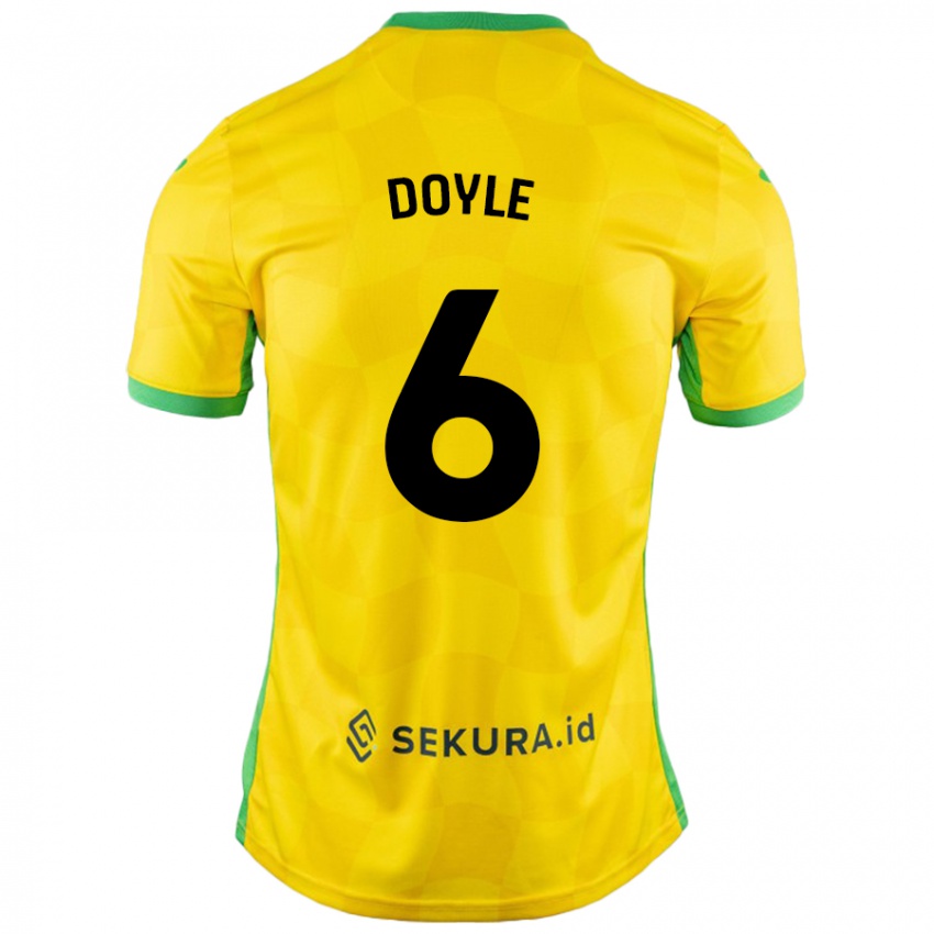 Dzieci Callum Doyle #6 Żółty Zielony Domowa Koszulka 2024/25 Koszulki Klubowe