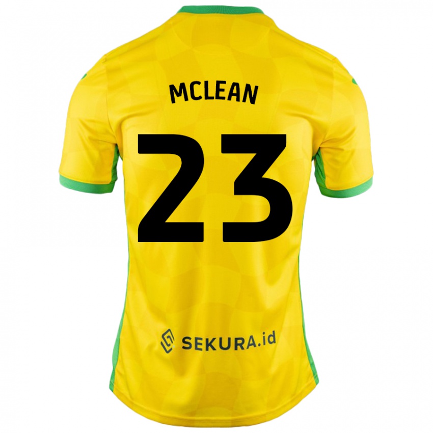 Dzieci Kenny Mclean #23 Żółty Zielony Domowa Koszulka 2024/25 Koszulki Klubowe