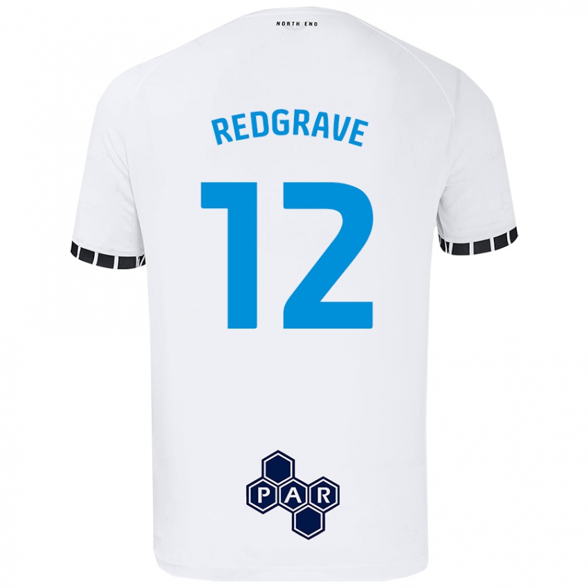 Dzieci Jodie Redgrave #12 Biały Domowa Koszulka 2024/25 Koszulki Klubowe