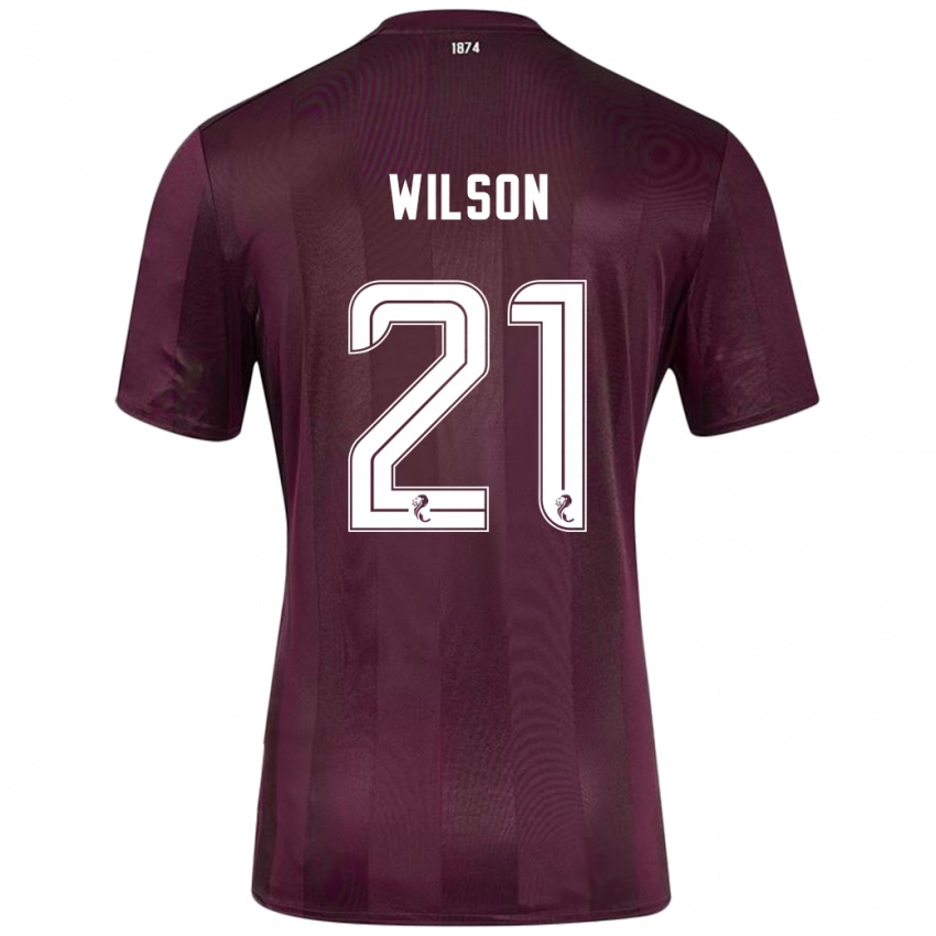 Dzieci James Wilson #21 Burgundowy Domowa Koszulka 2024/25 Koszulki Klubowe