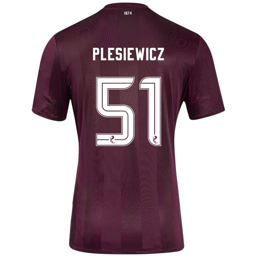 Dzieci Szymon Plesiewicz #51 Burgundowy Domowa Koszulka 2024/25 Koszulki Klubowe