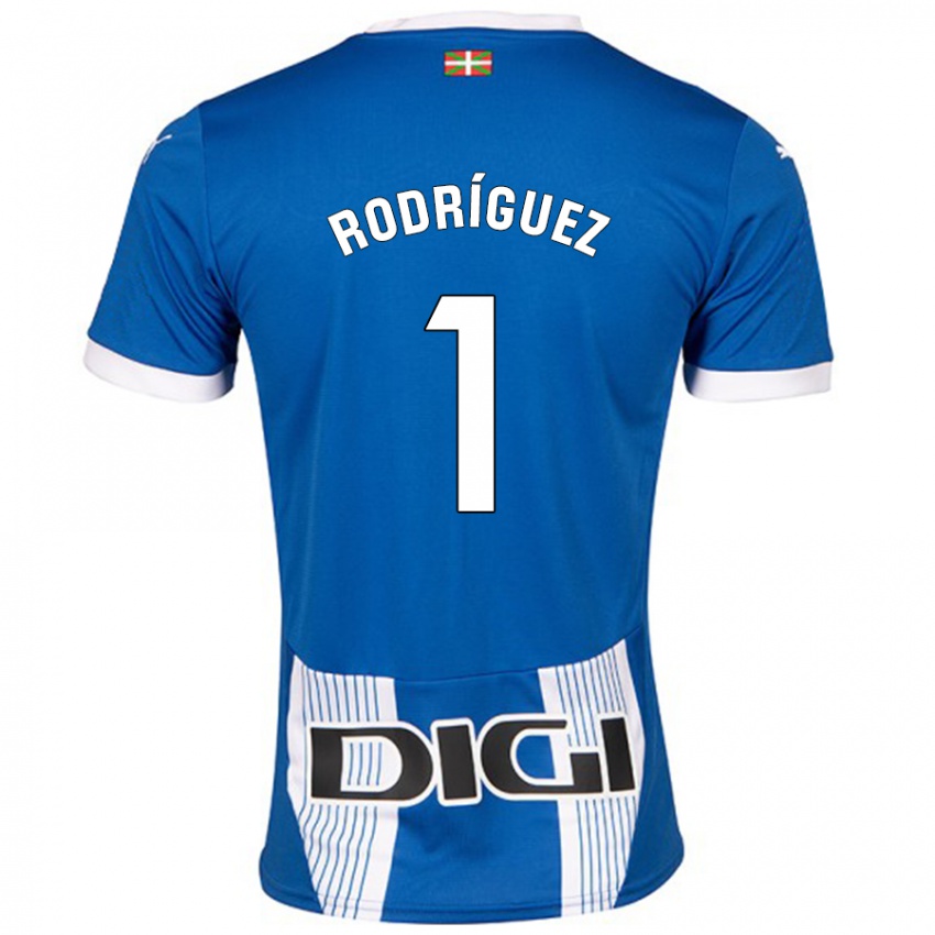 Dzieci Adrián Rodríguez #1 Niebieski Domowa Koszulka 2024/25 Koszulki Klubowe