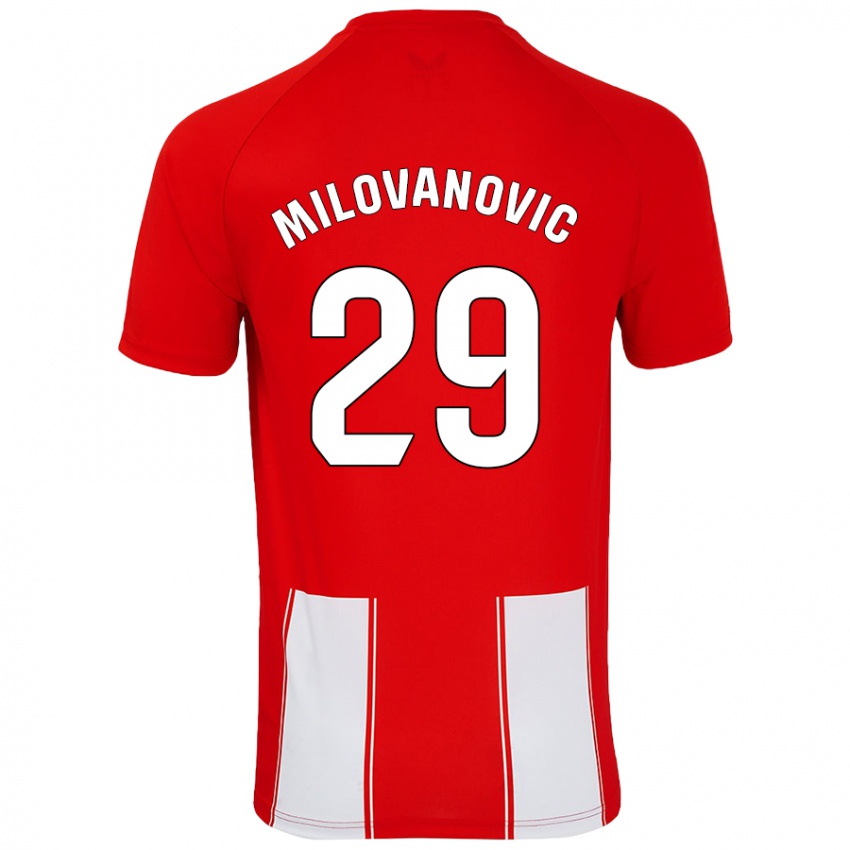 Dzieci Marko Milovanovic #29 Czerwony Biały Domowa Koszulka 2024/25 Koszulki Klubowe