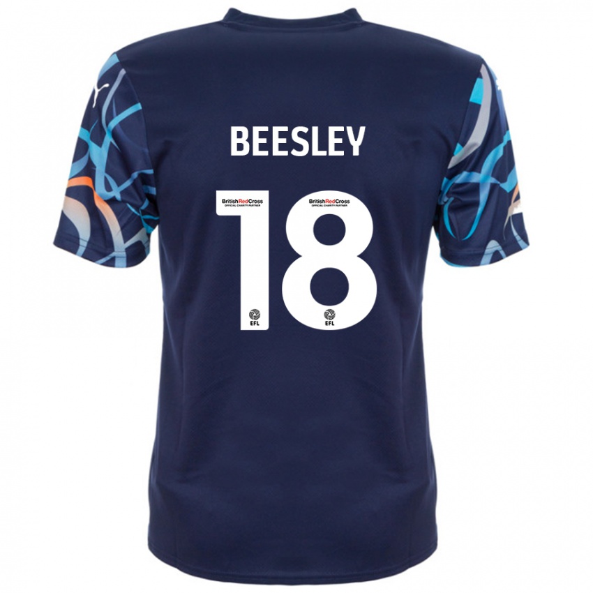 Dzieci Jake Beesley #18 Granatowy Wyjazdowa Koszulka 2024/25 Koszulki Klubowe