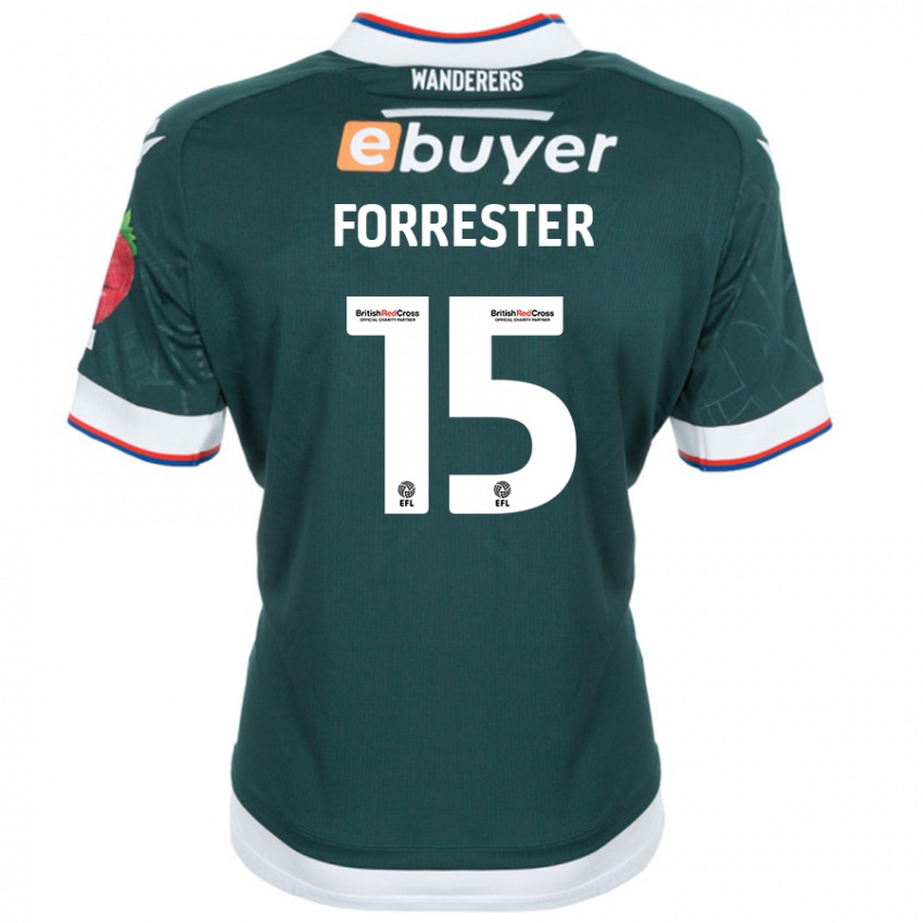 Dzieci Will Forrester #15 Ciemnozielony Wyjazdowa Koszulka 2024/25 Koszulki Klubowe