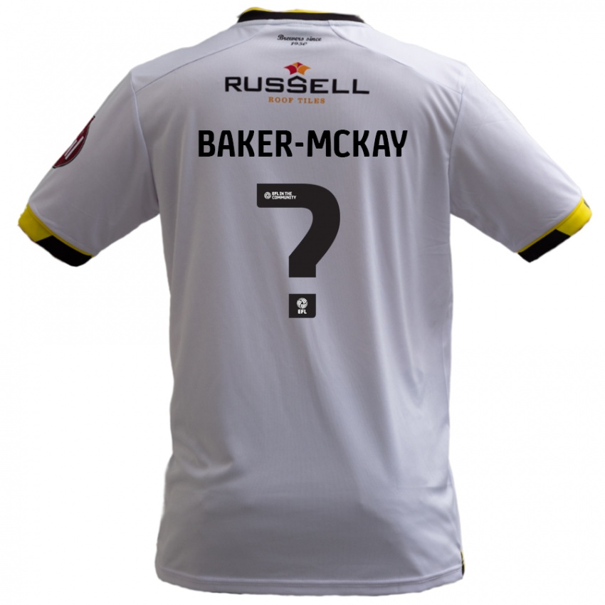 Dzieci Kiyan Baker-Mckay #0 Biały Wyjazdowa Koszulka 2024/25 Koszulki Klubowe