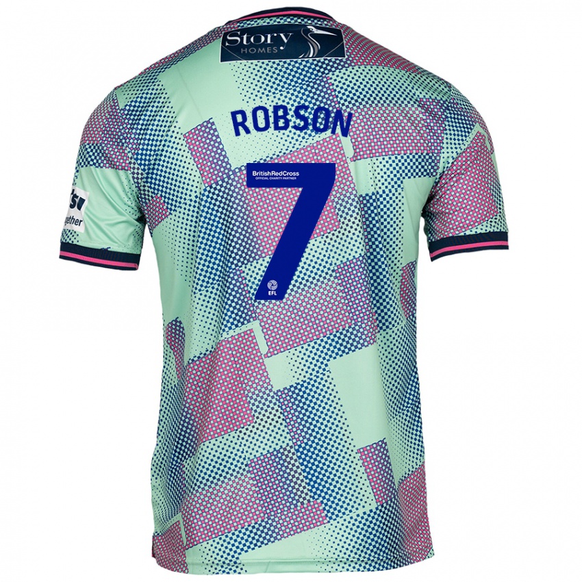 Dzieci Ethan Robson #7 Zielony Wyjazdowa Koszulka 2024/25 Koszulki Klubowe