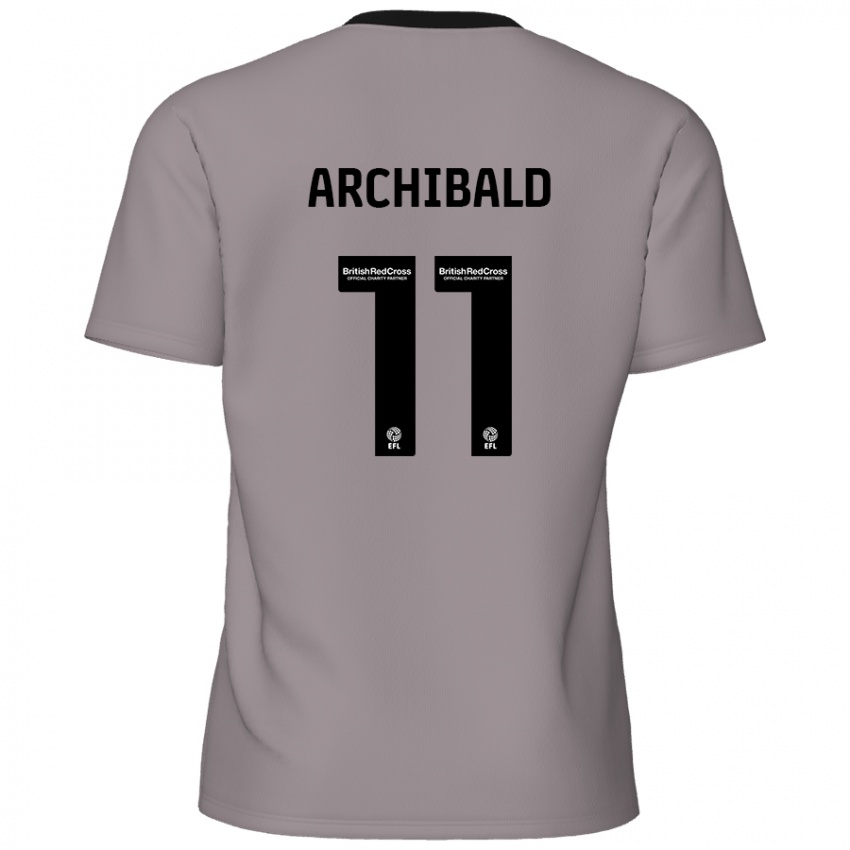 Dzieci Theo Archibald #11 Szary Wyjazdowa Koszulka 2024/25 Koszulki Klubowe