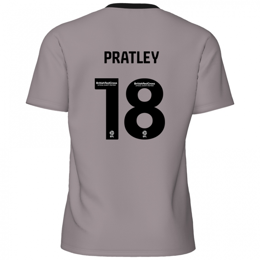 Dzieci Darren Pratley #18 Szary Wyjazdowa Koszulka 2024/25 Koszulki Klubowe