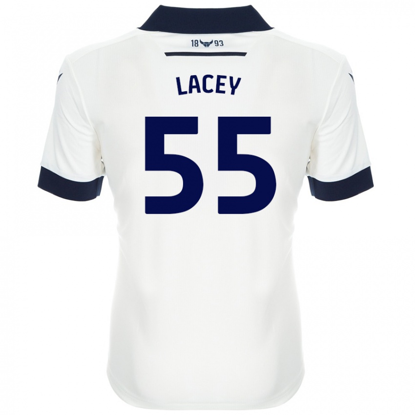 Dzieci Aaron Lacey #55 Biały Granatowy Wyjazdowa Koszulka 2024/25 Koszulki Klubowe