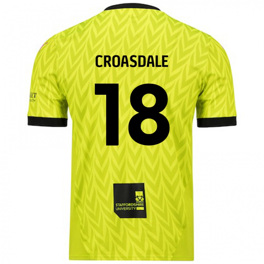 Dzieci Ryan Croasdale #18 Fluorescencyjny Zielony Wyjazdowa Koszulka 2024/25 Koszulki Klubowe