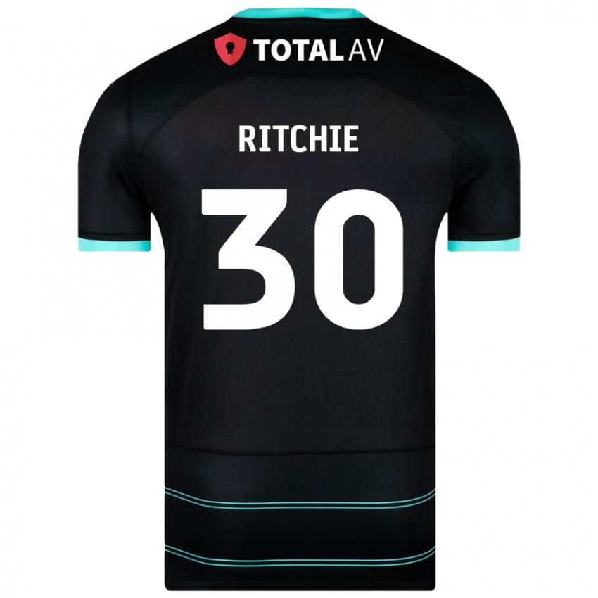 Dzieci Matt Ritchie #30 Czarny Wyjazdowa Koszulka 2024/25 Koszulki Klubowe