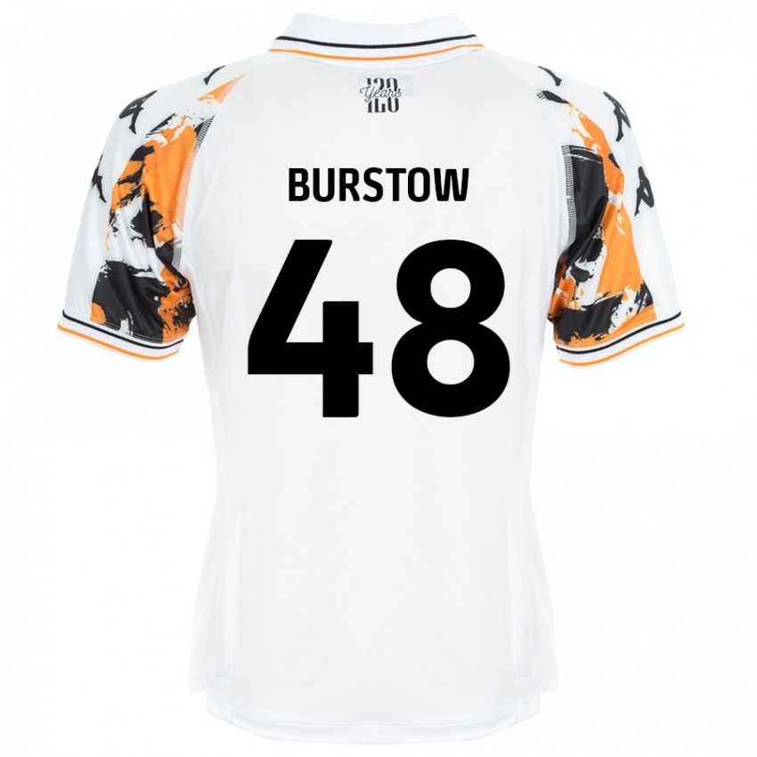 Dzieci Mason Burstow #48 Biały Wyjazdowa Koszulka 2024/25 Koszulki Klubowe