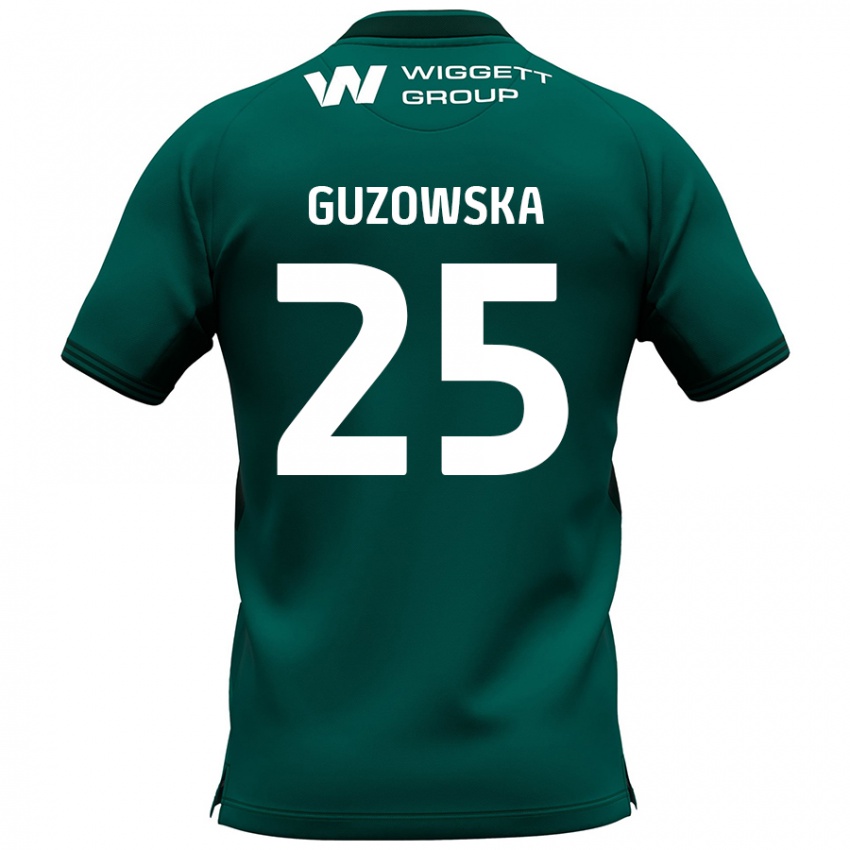 Dzieci Sara Guzowska #25 Zielony Wyjazdowa Koszulka 2024/25 Koszulki Klubowe