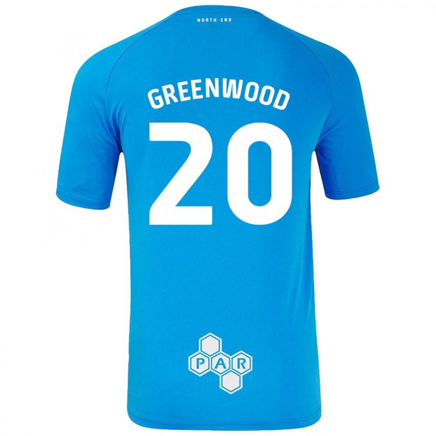 Dzieci Sam Greenwood #20 Niebieski Wyjazdowa Koszulka 2024/25 Koszulki Klubowe