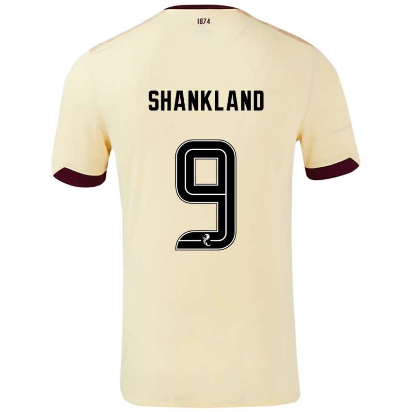 Dzieci Lawrence Shankland #9 Kremowy Burgundowy Wyjazdowa Koszulka 2024/25 Koszulki Klubowe