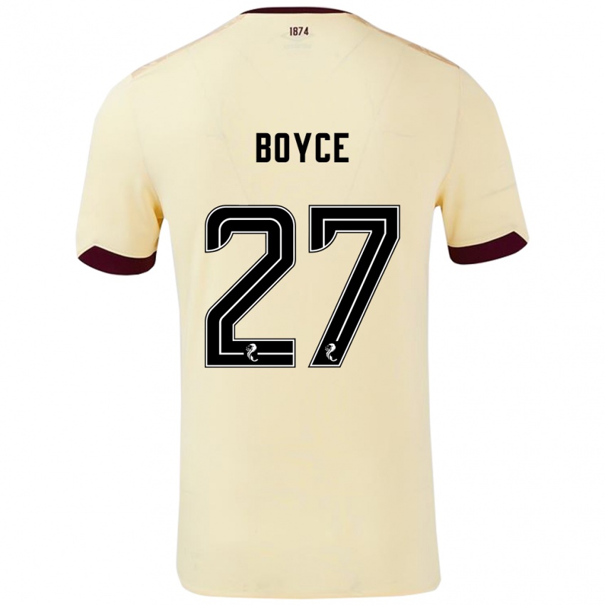 Dzieci Liam Boyce #27 Kremowy Burgundowy Wyjazdowa Koszulka 2024/25 Koszulki Klubowe