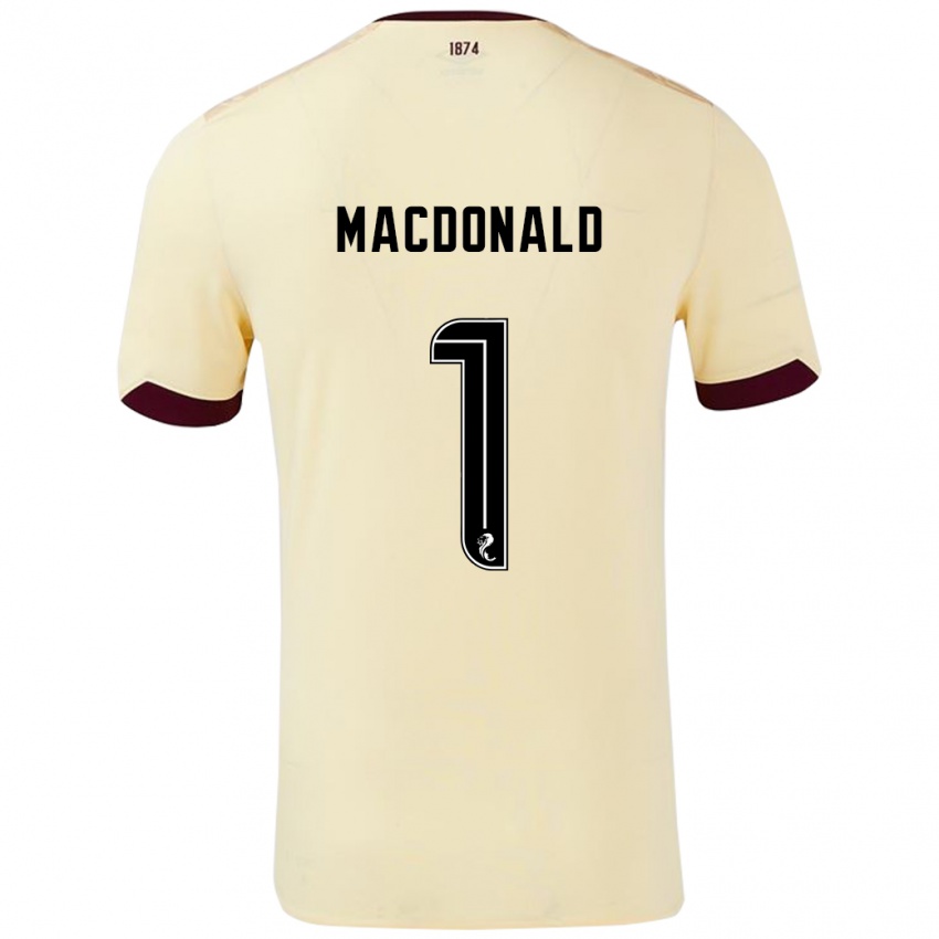 Dzieci Jamie Macdonald #1 Kremowy Burgundowy Wyjazdowa Koszulka 2024/25 Koszulki Klubowe