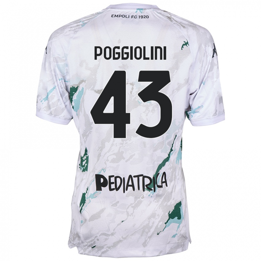 Dzieci Duccio Poggiolini #43 Szary Wyjazdowa Koszulka 2024/25 Koszulki Klubowe