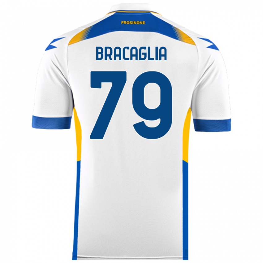 Dzieci Gabriele Bracaglia #79 Biały Wyjazdowa Koszulka 2024/25 Koszulki Klubowe