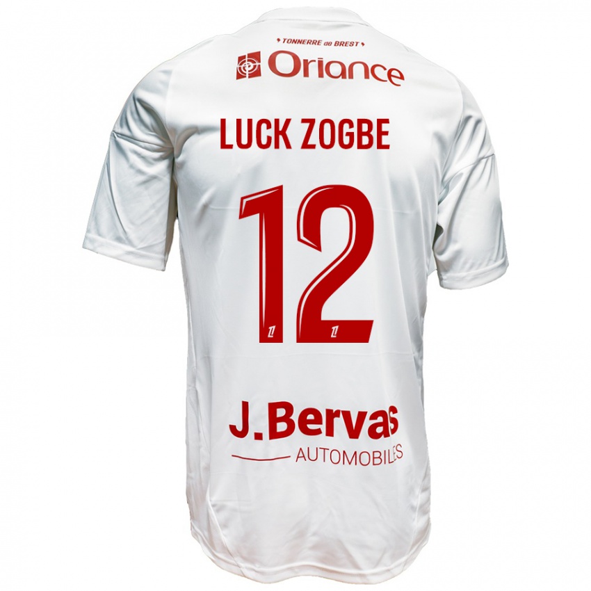 Dzieci Luck Zogbé #12 Biały Czerwony Wyjazdowa Koszulka 2024/25 Koszulki Klubowe