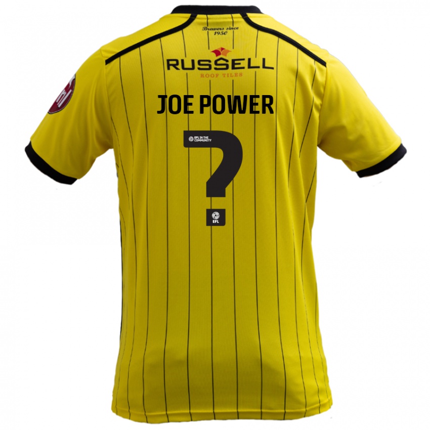 Męski John Joe Power #0 Żółty Domowa Koszulka 2024/25 Koszulki Klubowe