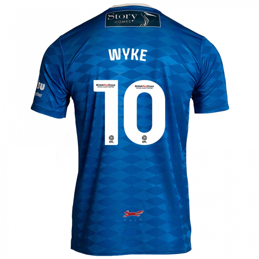 Męski Charlie Wyke #10 Niebieski Domowa Koszulka 2024/25 Koszulki Klubowe