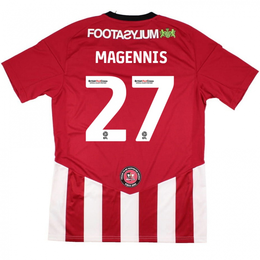 Męski Josh Magennis #27 Czerwony Biały Domowa Koszulka 2024/25 Koszulki Klubowe