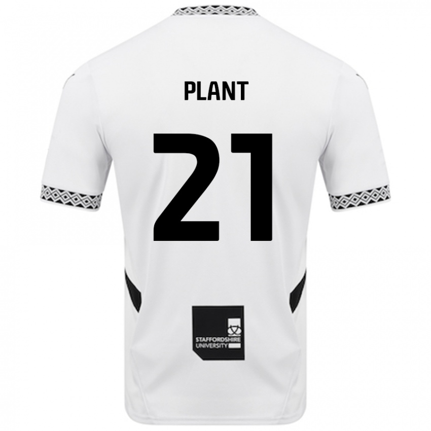 Męski James Plant #21 Biały Domowa Koszulka 2024/25 Koszulki Klubowe