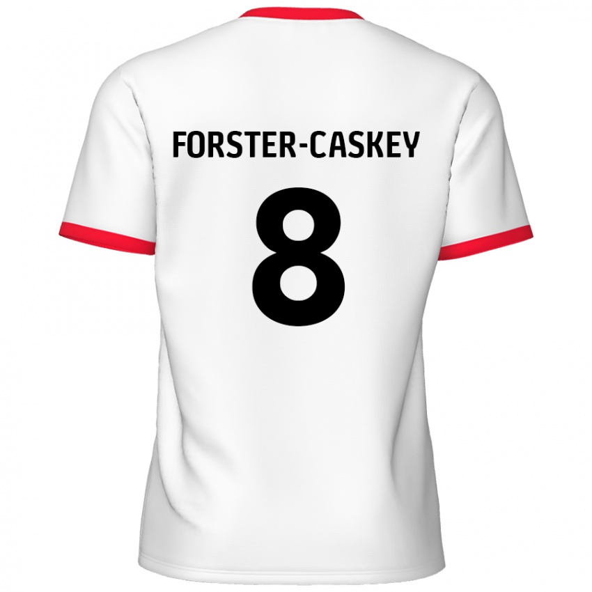 Męski Jake Forster-Caskey #8 Biały Czerwony Domowa Koszulka 2024/25 Koszulki Klubowe