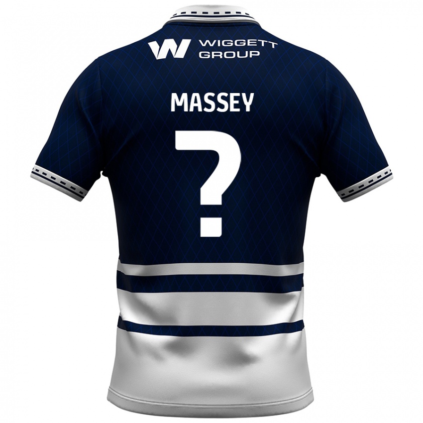 Męski Alfie Massey #0 Granatowy Biały Domowa Koszulka 2024/25 Koszulki Klubowe