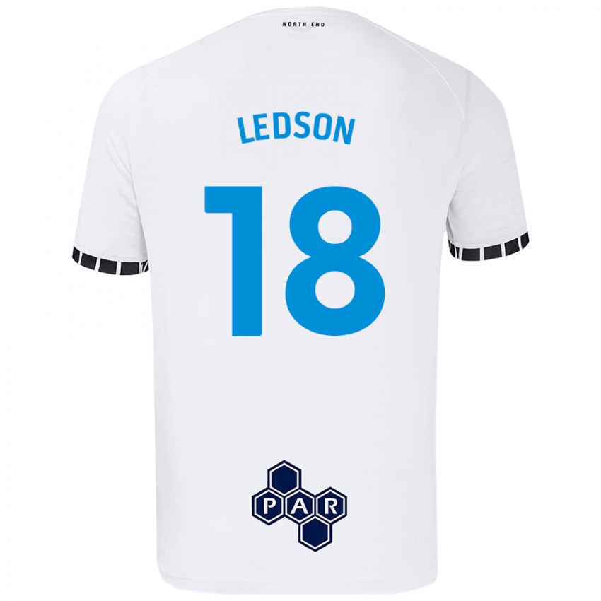 Męski Ryan Ledson #18 Biały Domowa Koszulka 2024/25 Koszulki Klubowe