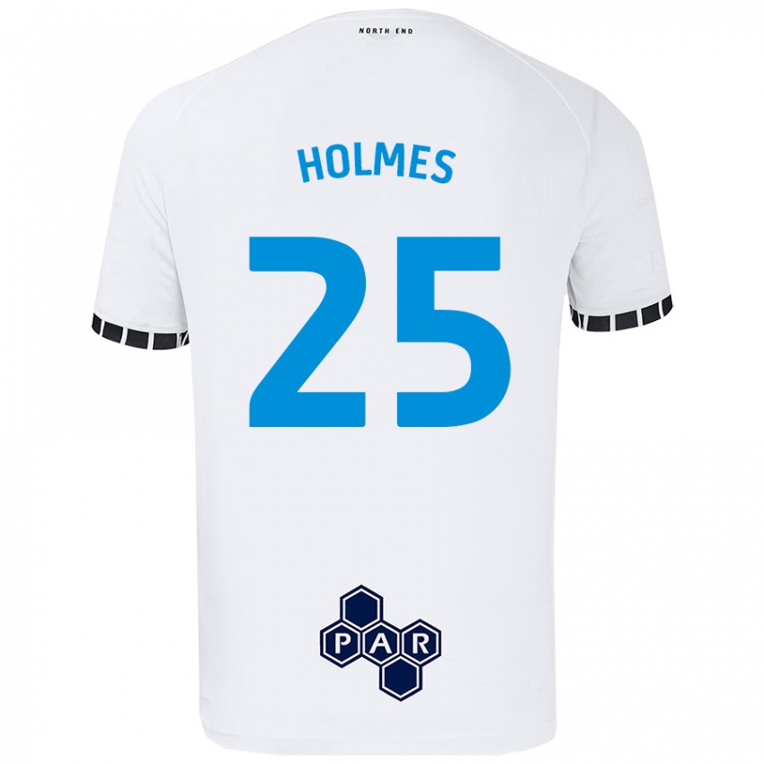 Męski Duane Holmes #25 Biały Domowa Koszulka 2024/25 Koszulki Klubowe