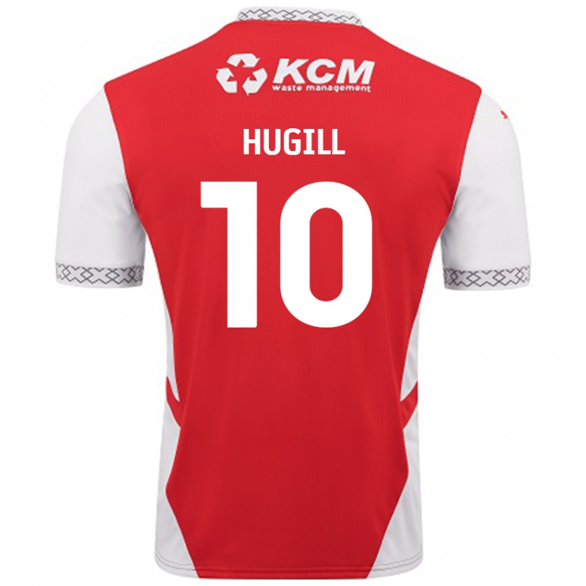 Męski Jordan Hugill #10 Czerwony Biały Domowa Koszulka 2024/25 Koszulki Klubowe