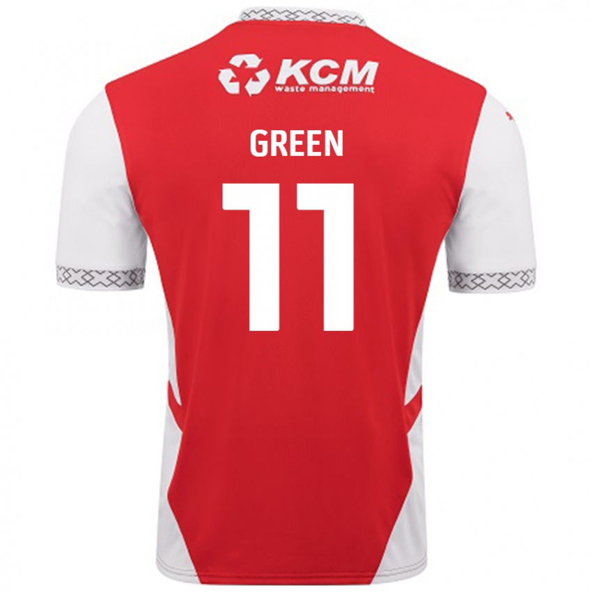 Męski Andre Green #11 Czerwony Biały Domowa Koszulka 2024/25 Koszulki Klubowe