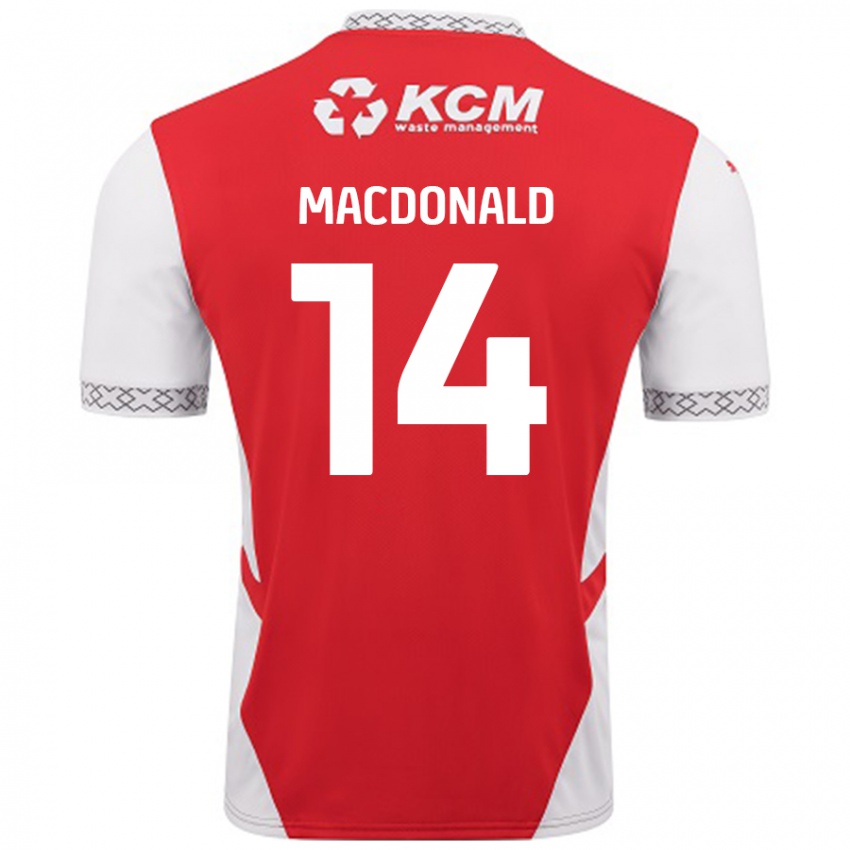 Męski Alex Macdonald #14 Czerwony Biały Domowa Koszulka 2024/25 Koszulki Klubowe